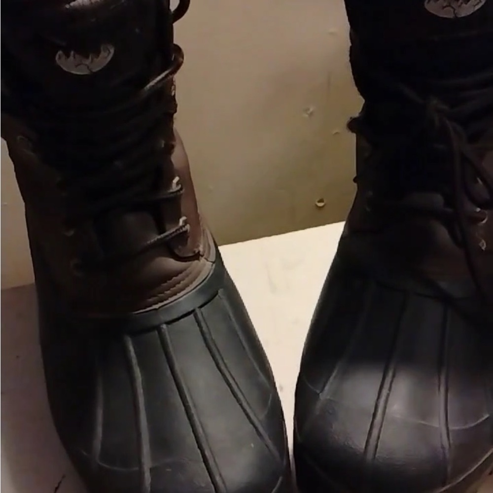 Men's Black and Brown Waterproof Boots